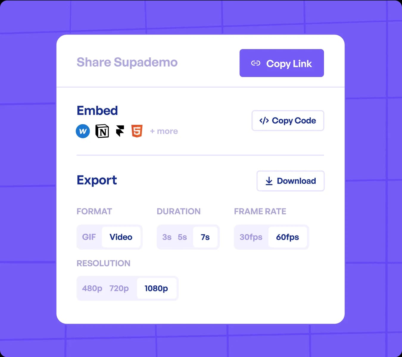 Convert to video or GIF