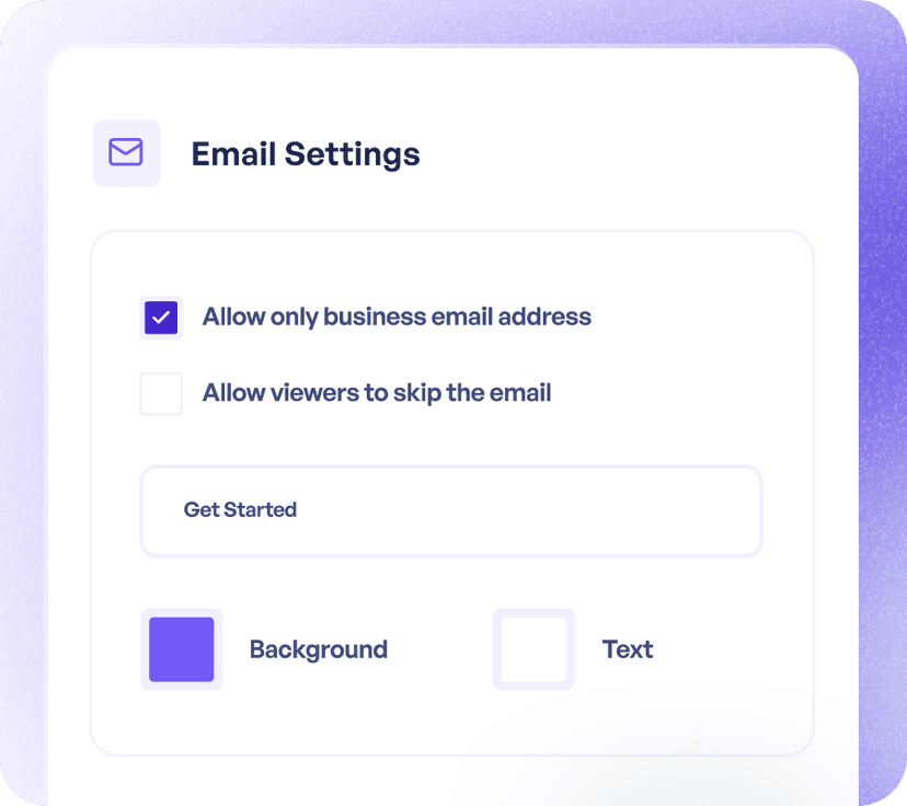 Built-in email capture and surveys