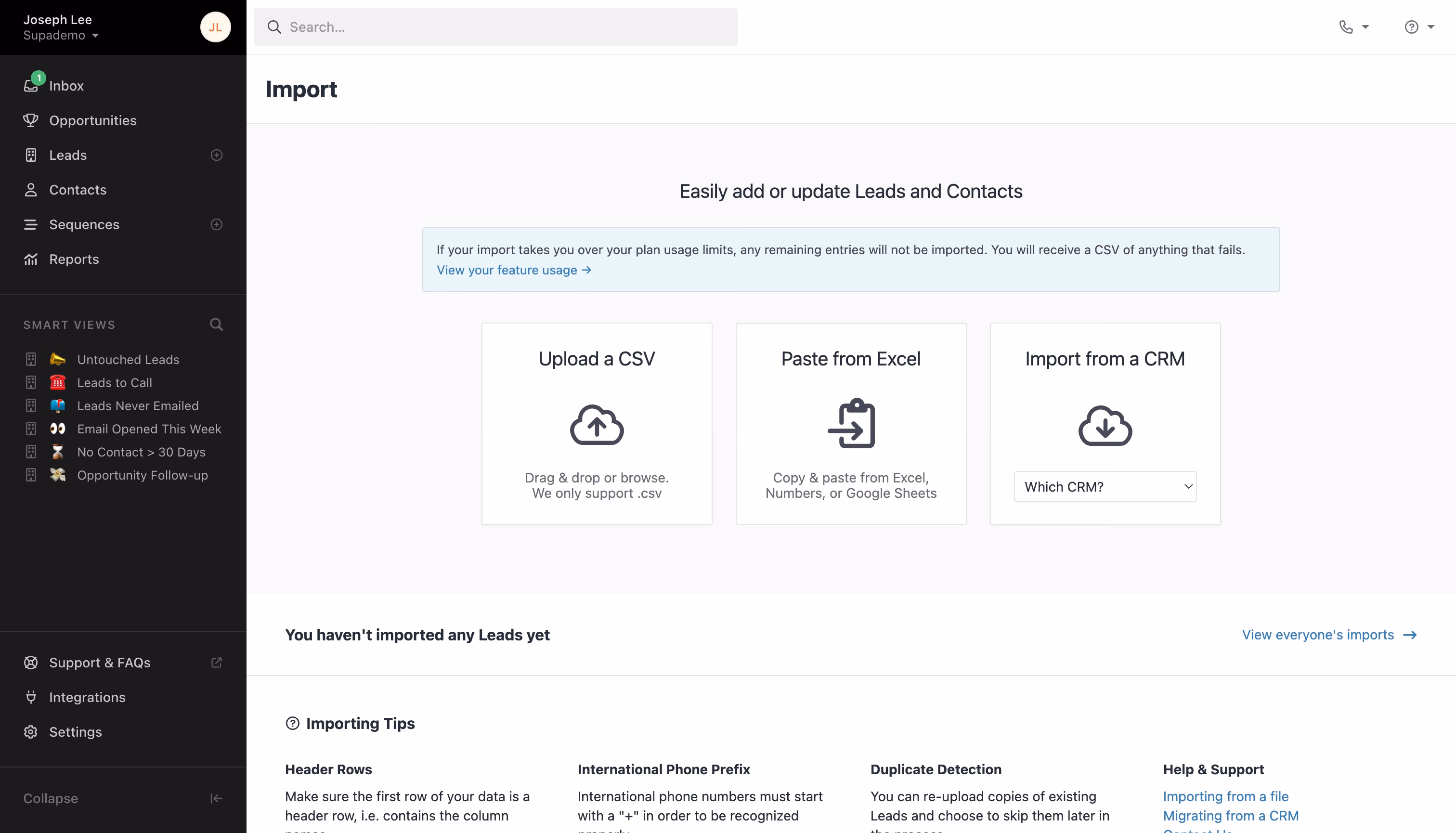 How to import leads and contacts on Close CRM