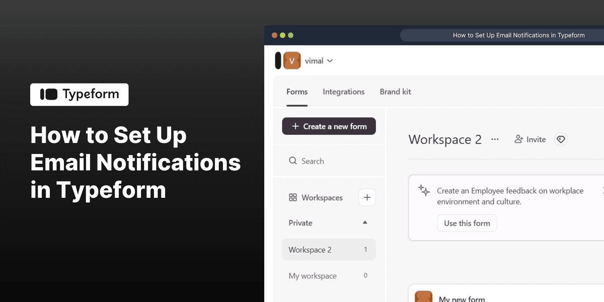 How to set up email notifications in Typeform