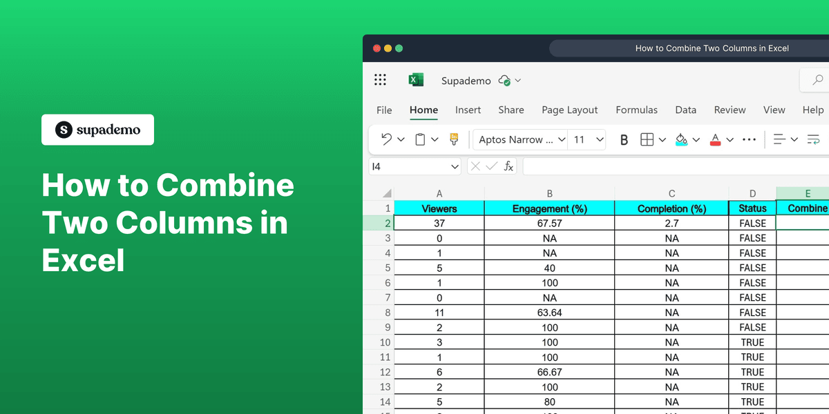 How to combine two columns in Excel