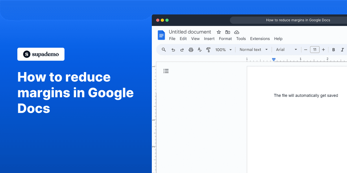 How to reduce margins in Google Docs