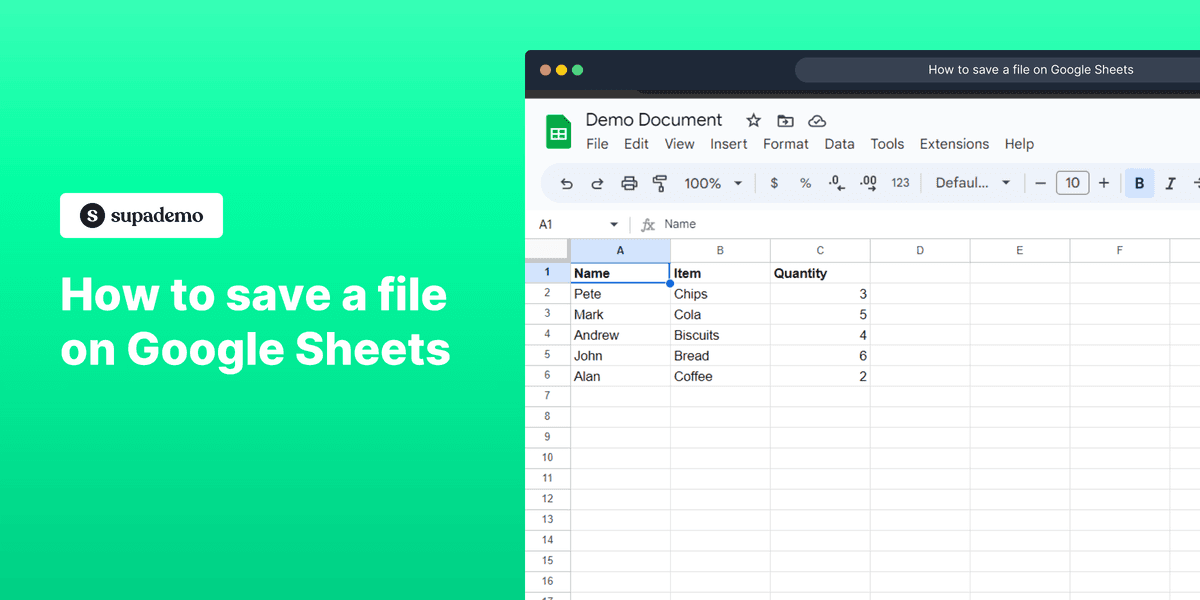 How to save a file on Google Sheets