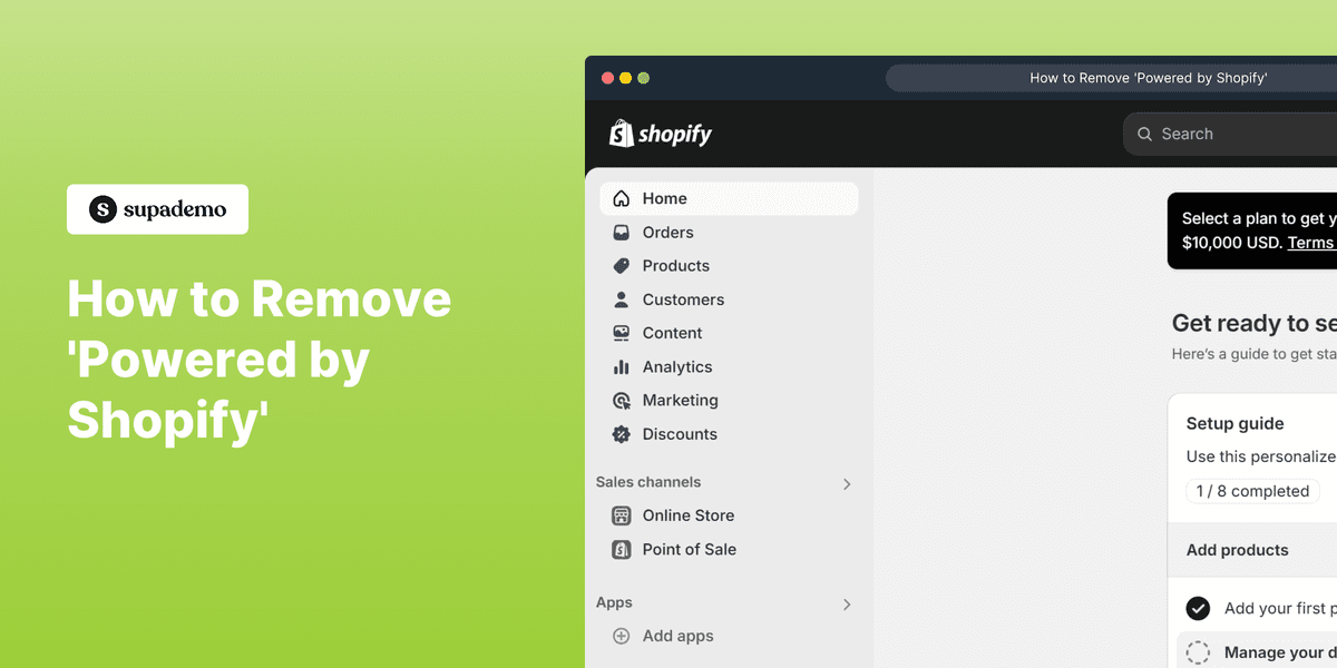 How to remove powered by Shopify