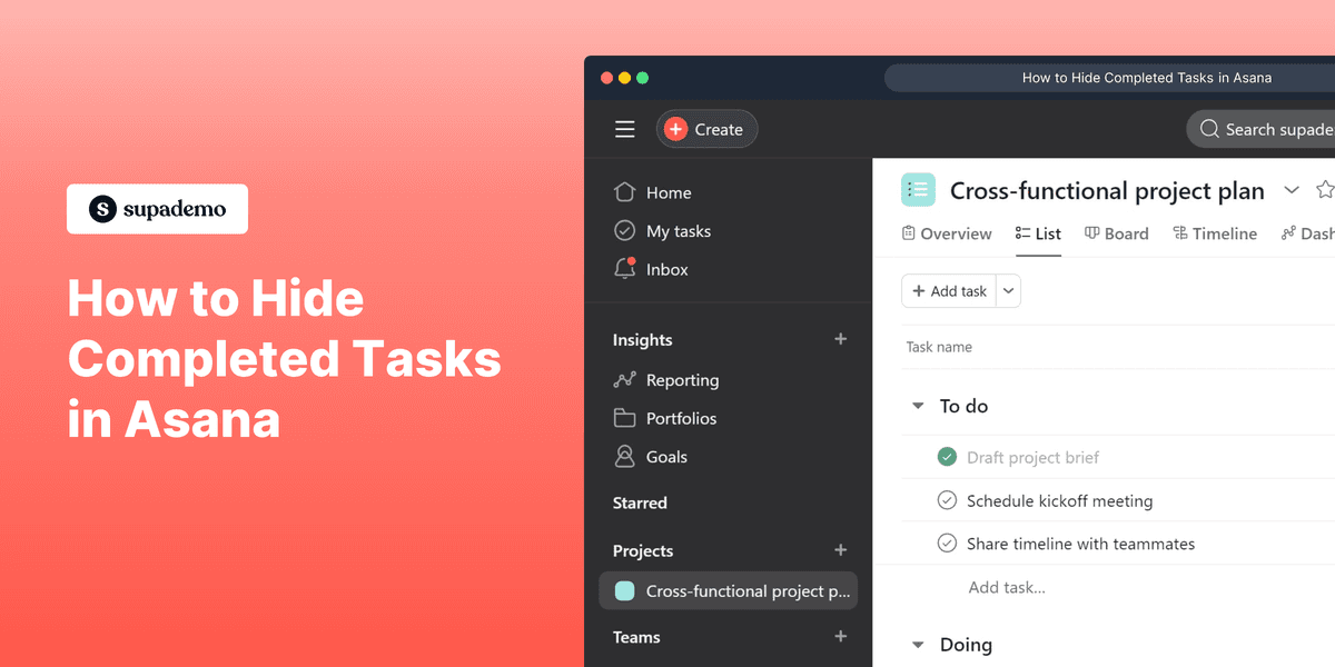 How to Hide Completed Tasks in Asana
