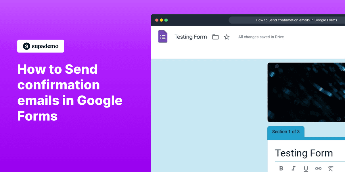 How to Send confirmation emails in Google Forms
