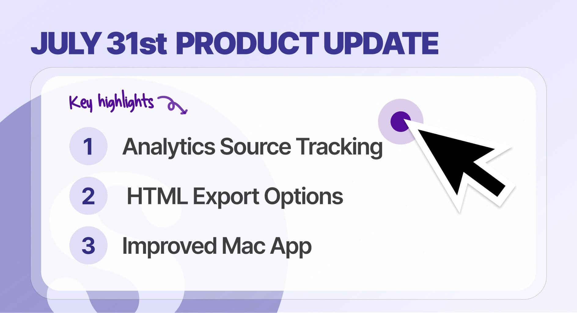 10 New Updates: Analytics Source Tracking, HTML Exports, Improved Mac App, and More!