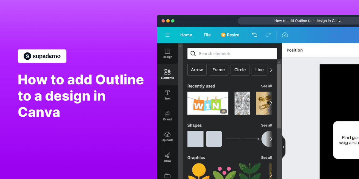 How to add outline to a design in Canva