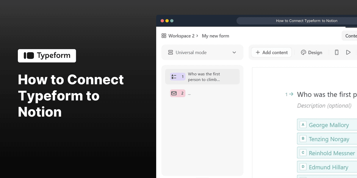 How to Connect Typeform to Notion