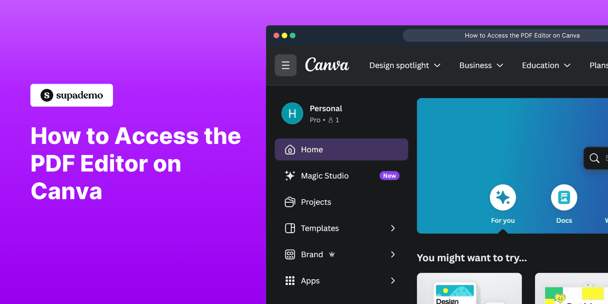 How to access the PDF editor on Canva