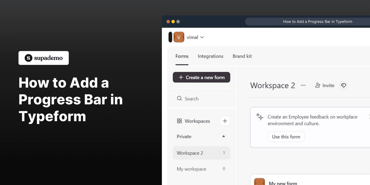 How to add a progress bar in Typeform