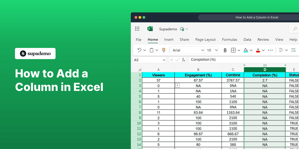 How to Add a Column in Excel