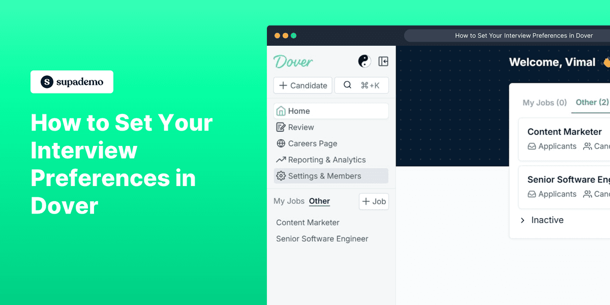 How to set your interview preferences in Dover