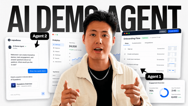 Joseph explaining how to build an AI demo agent with Supademo’s agentic demo platform