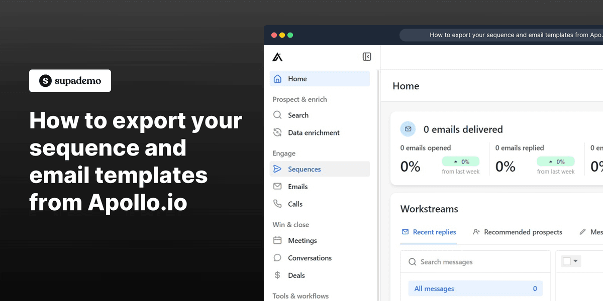 How to export your sequence and email templates from apollo.io