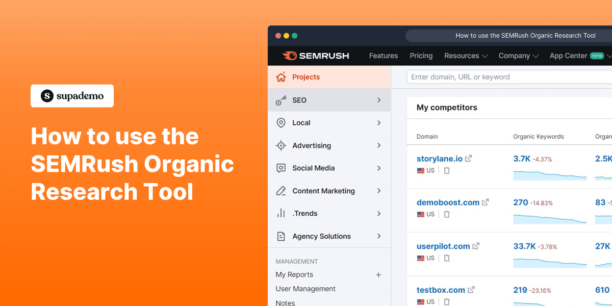 How to use the SEMRush organic research tool