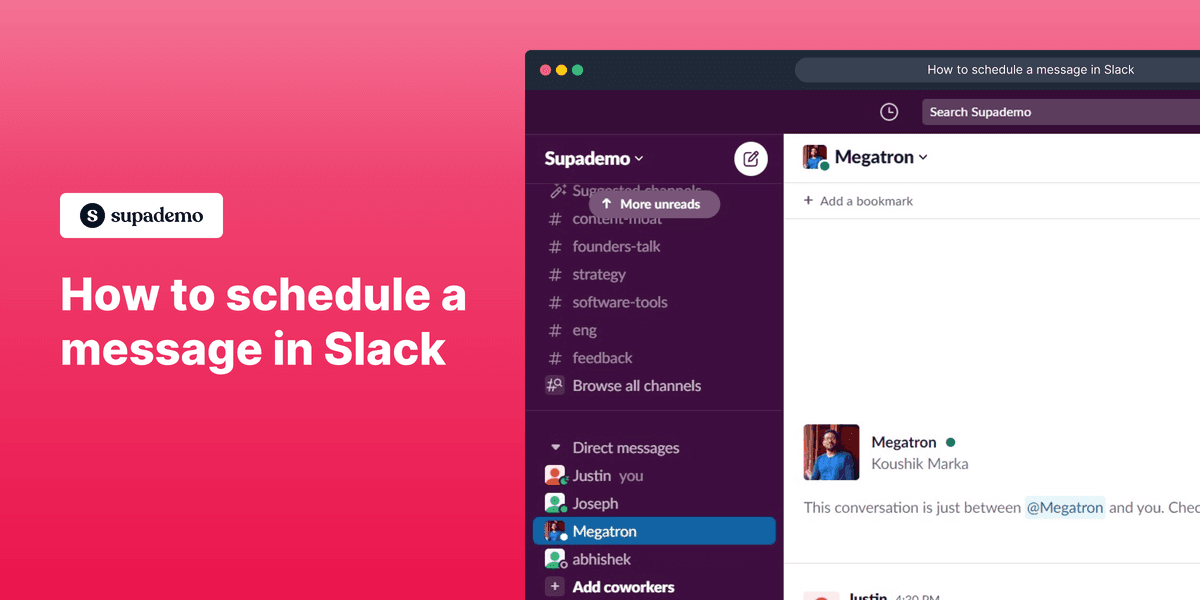 How to schedule a message in Slack