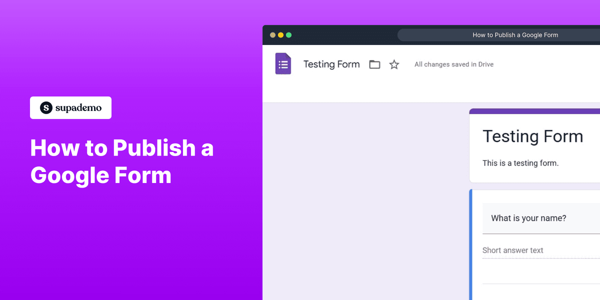 How to Publish a Google Form