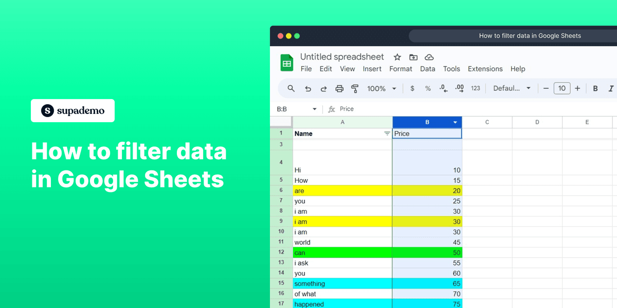 How to filter data in Google Sheets