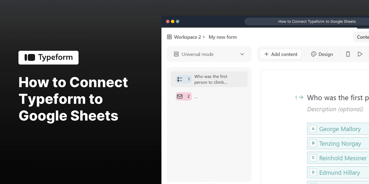 How to Connect Typeform to Google Sheets