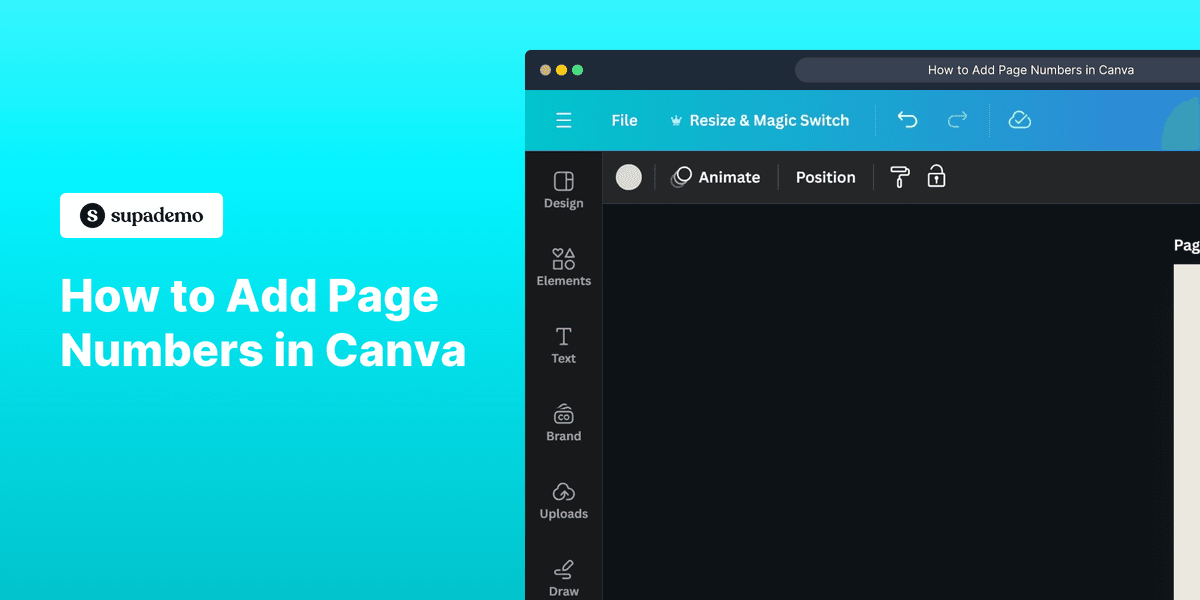 How to add page numbers in Canva