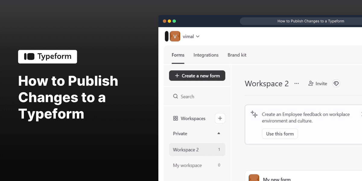 How to Publish Changes to a Typeform