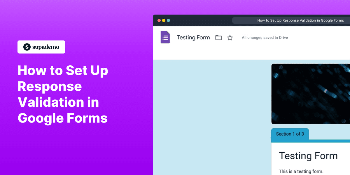 How to Set Up Response Validation in Google Forms