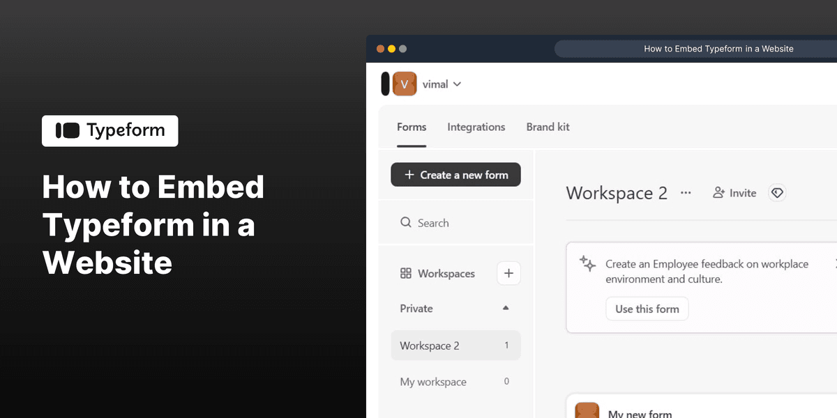 How to embed Typeform in a website