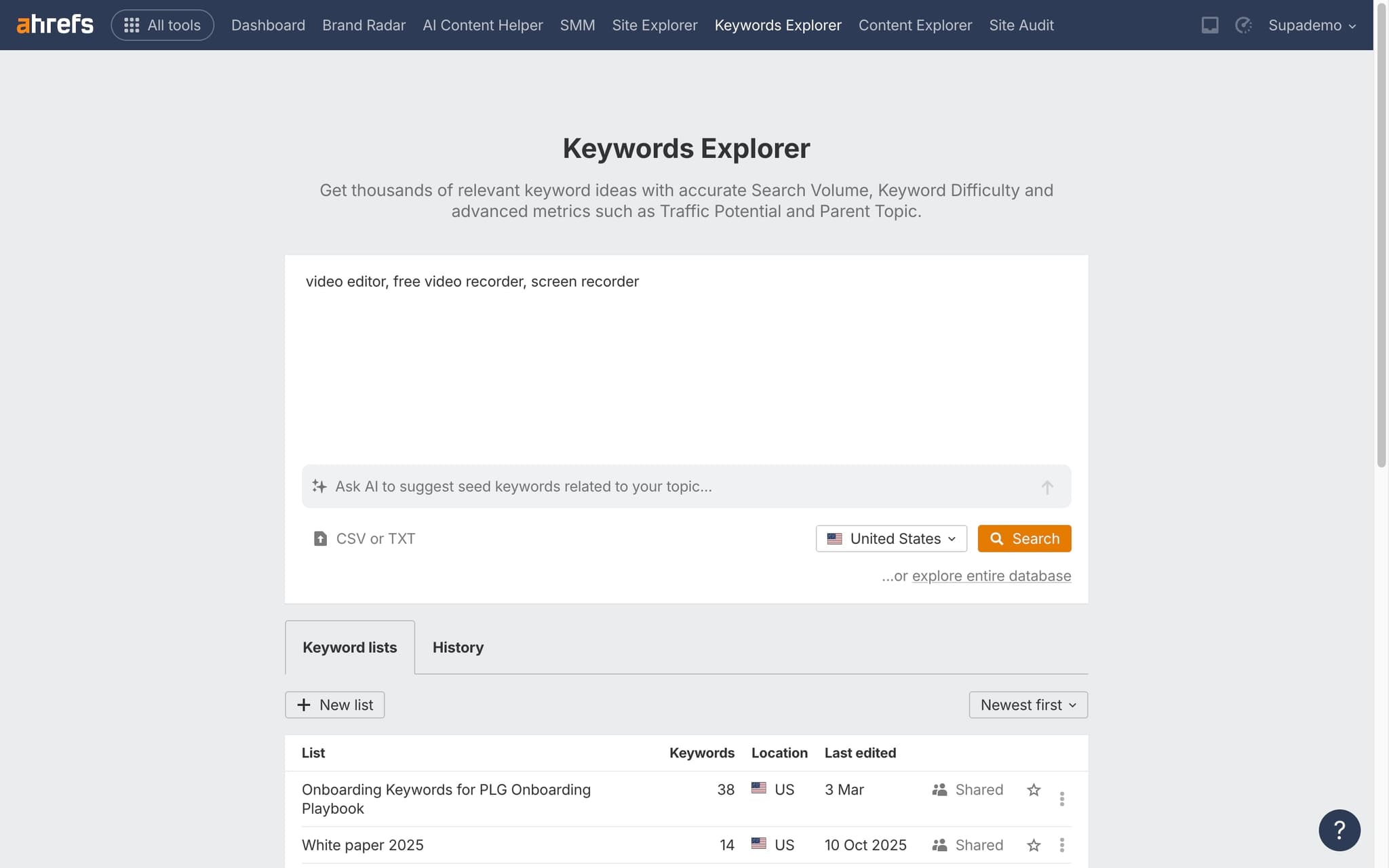 Go to Organic Keywords