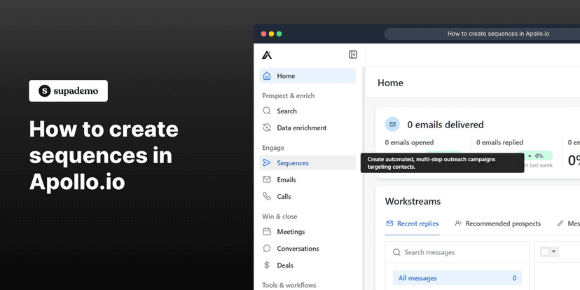 How to create sequences in Apollo.io | Supademo Blog
