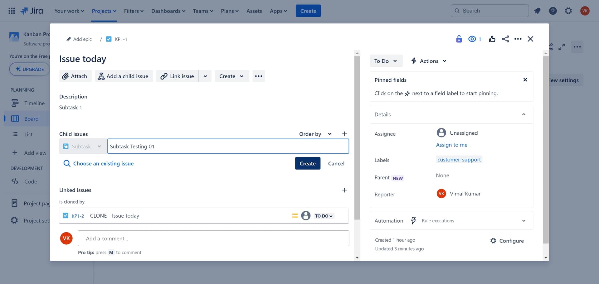 How to Create a Subtask in Jira | Step-by-Step