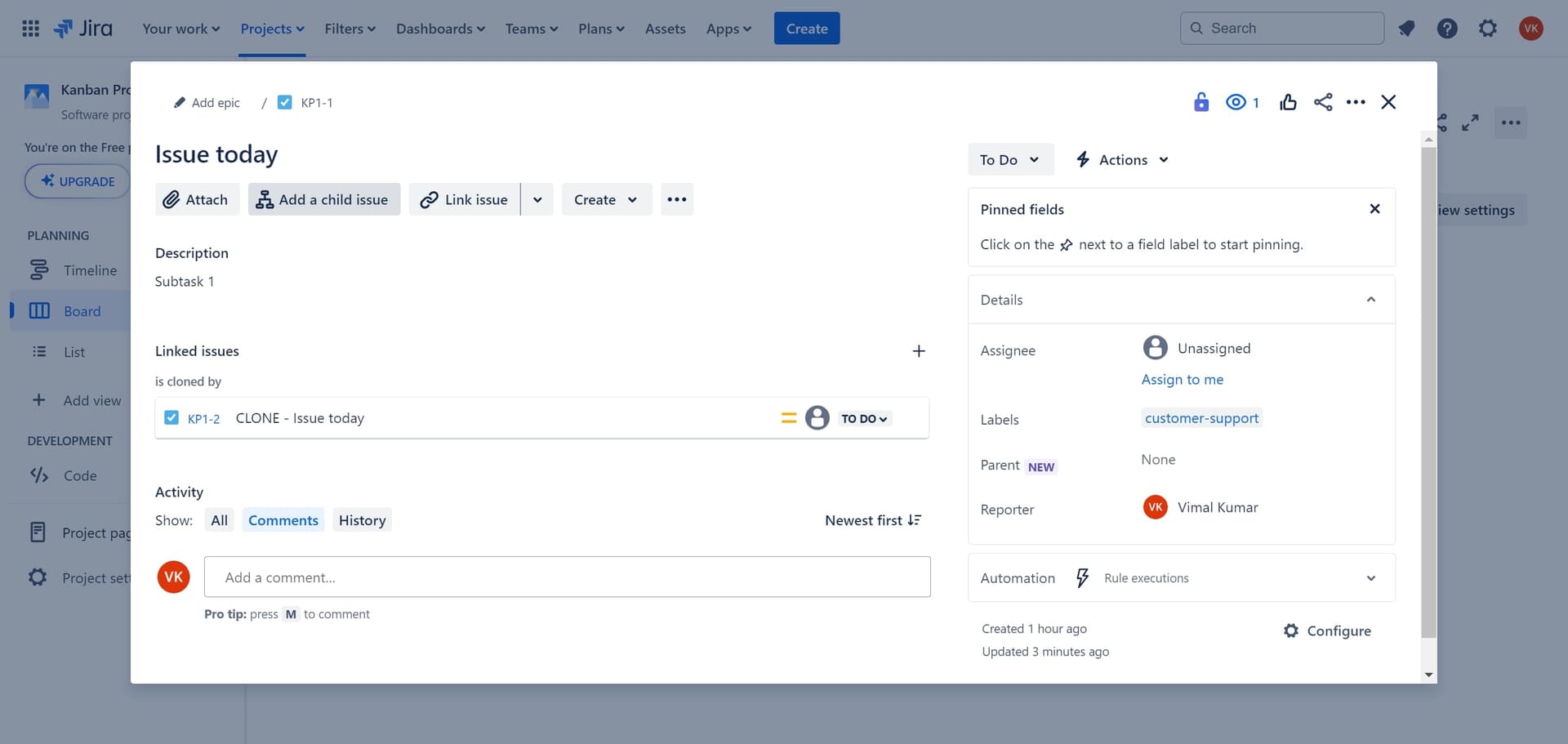 How to Create a Subtask in Jira | Step-by-Step