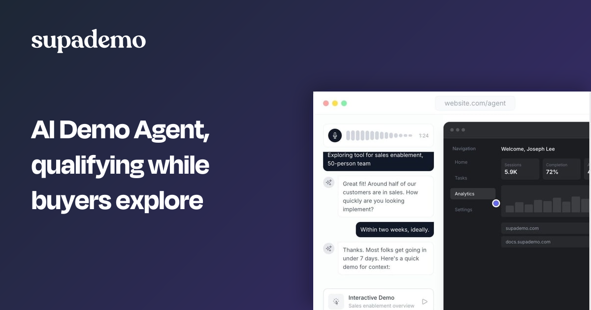 Supademo AI Demo Agent banner