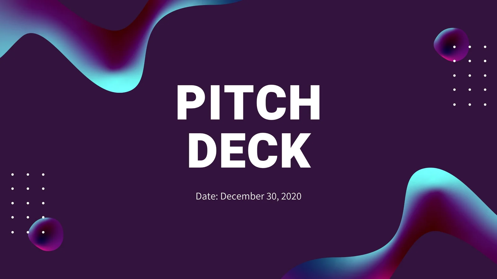 A pitch deck template from Canva