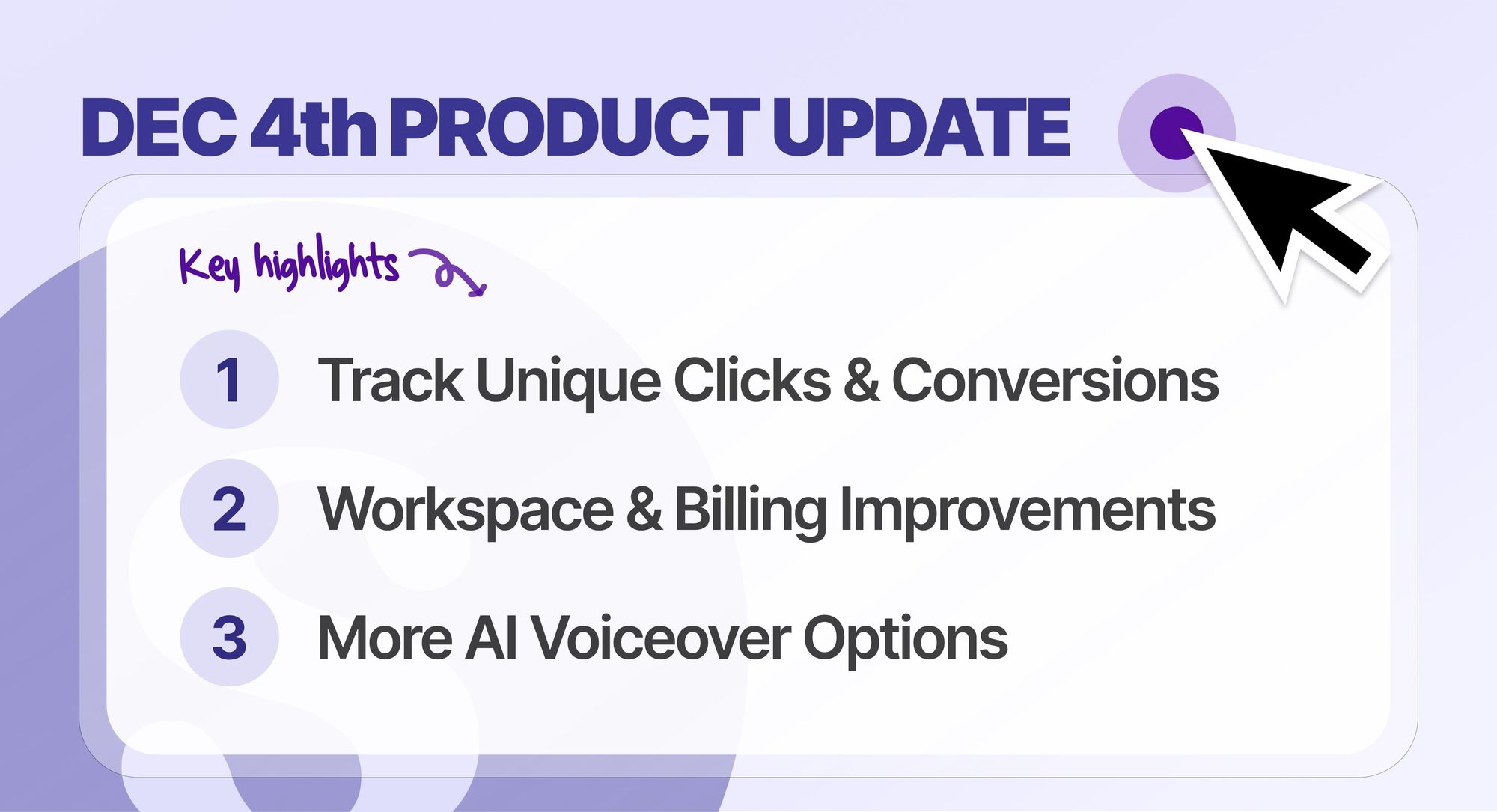 Track Unique Clicks & Conversions, More AI Voices, Workspace & Billing Improvements