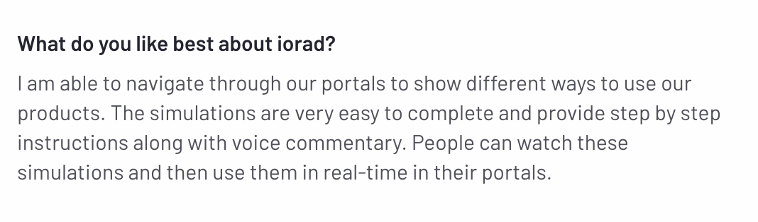 iorad user's review on G2