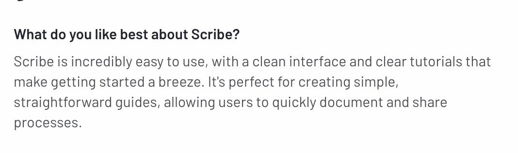 Scribe user's review on G2