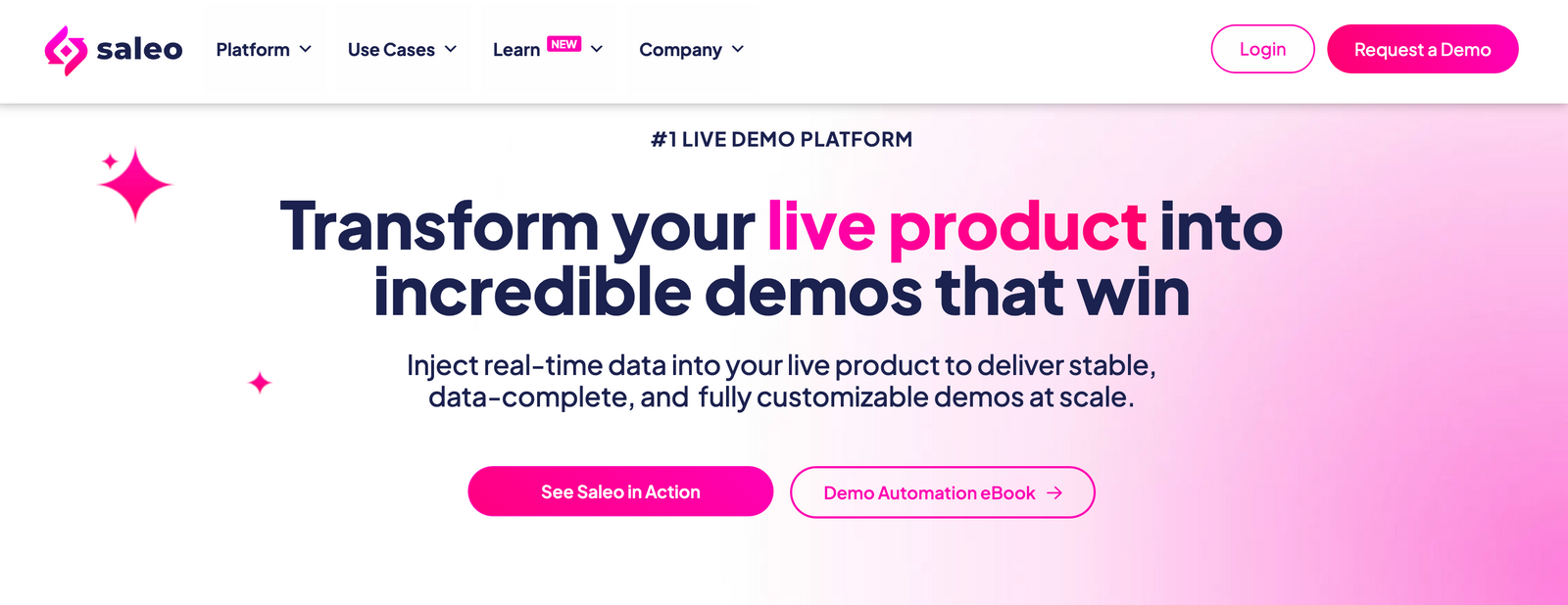 Saleo homepage screenshot