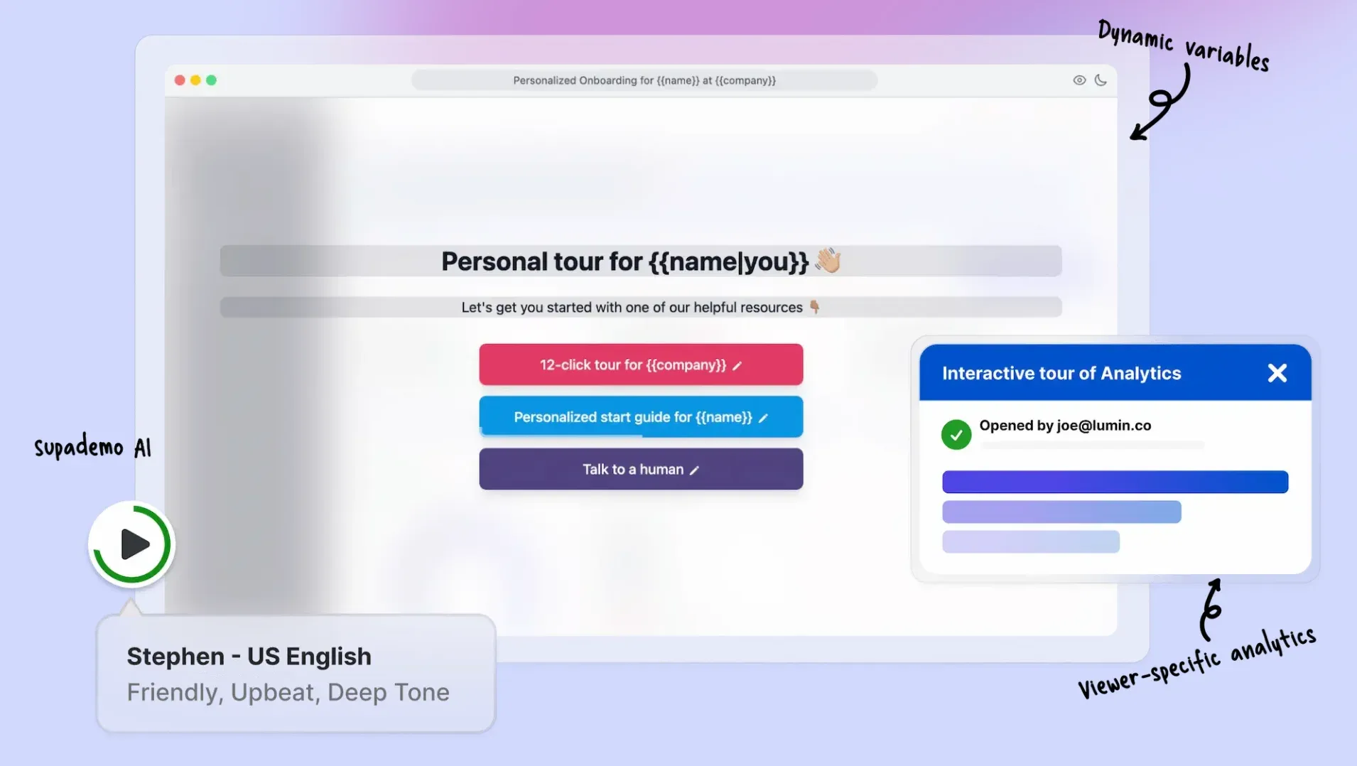 Personalization Feature In Supademo