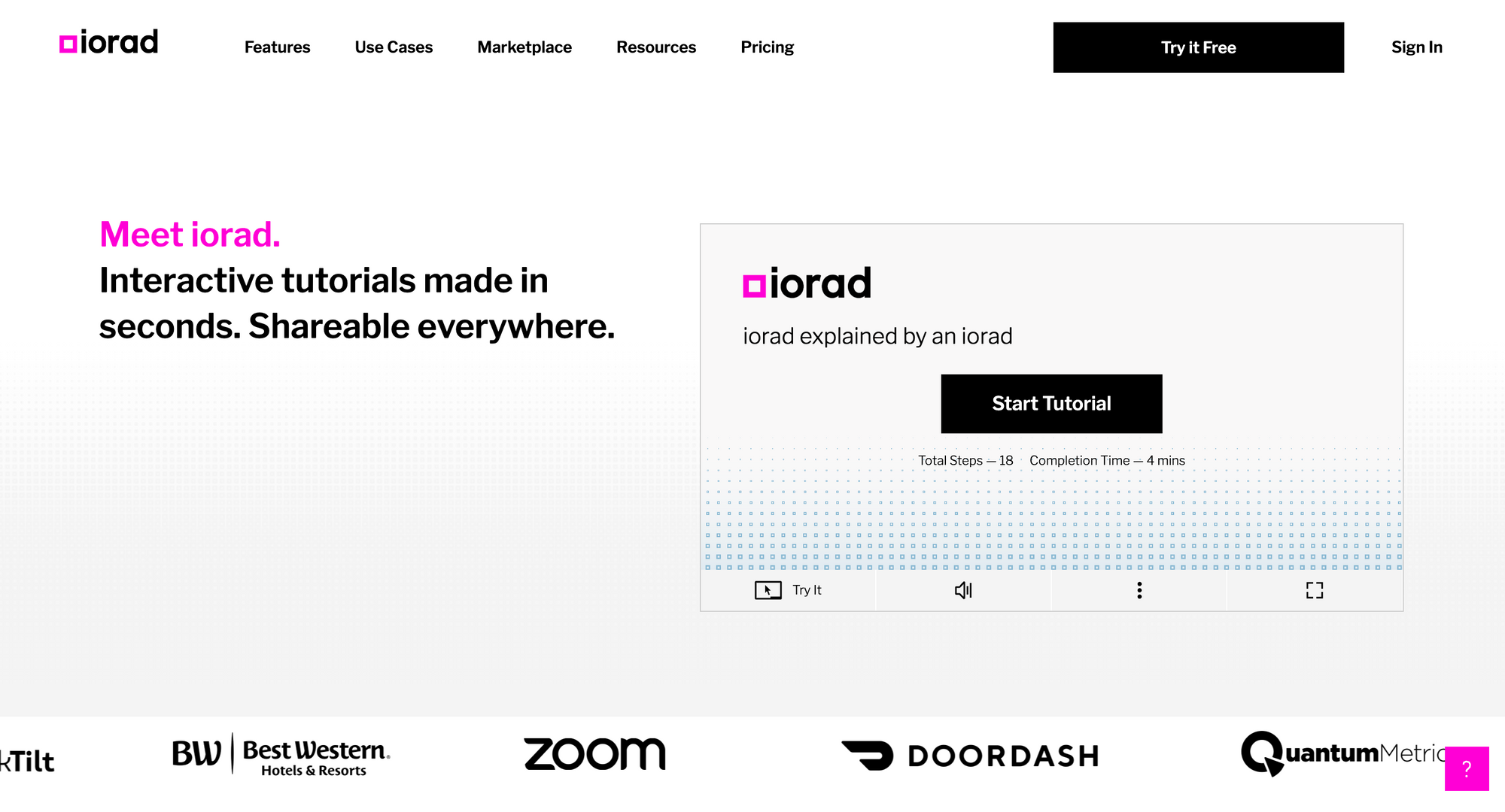 iorad homepage screenshot