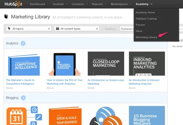 HubSpot offers an exclusive collection of templates, guides, eBooks, and more—available only after users provide their contact info