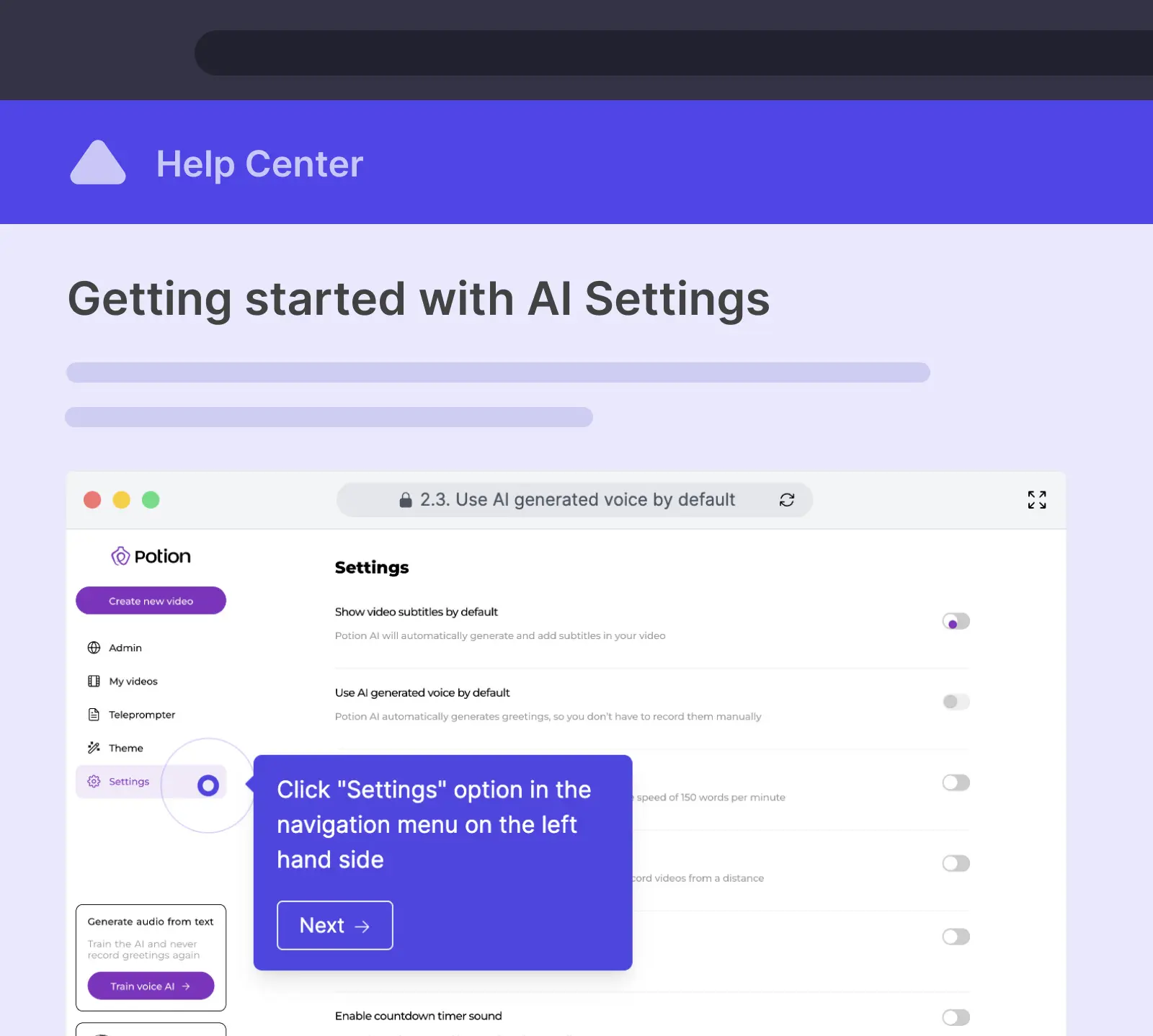 An example of product education tactic using interactive demos