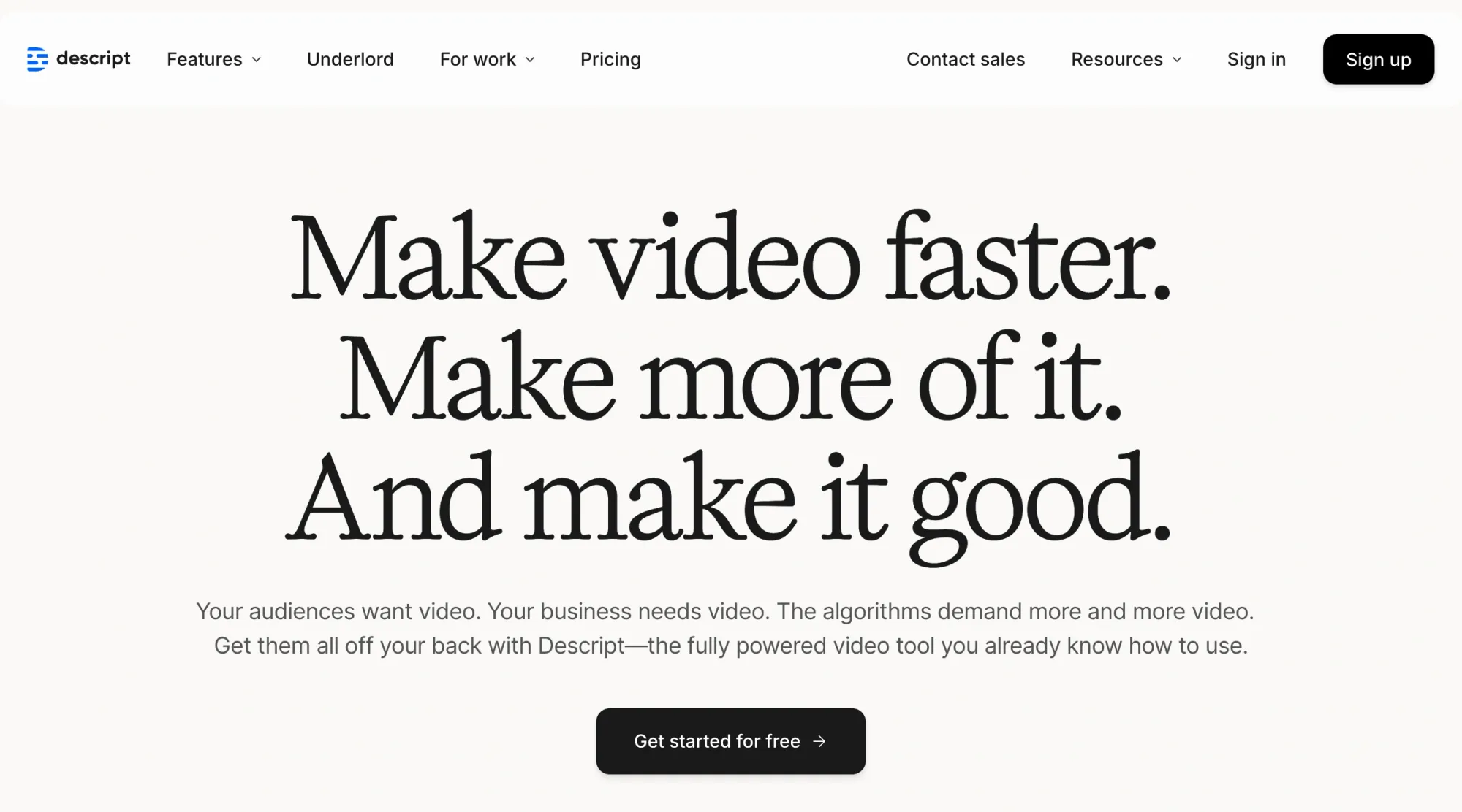 Edit your video using easy-to-use Descript tools