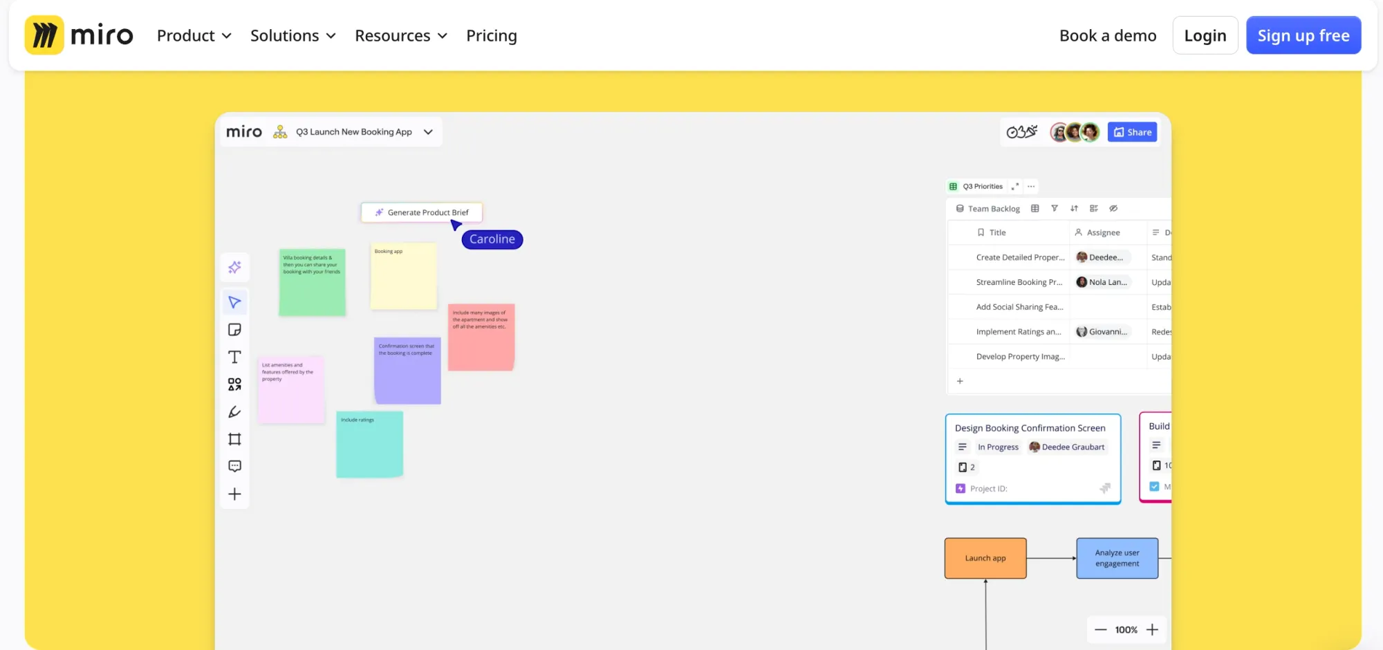 Build roadmaps and workflows visually together using Miro