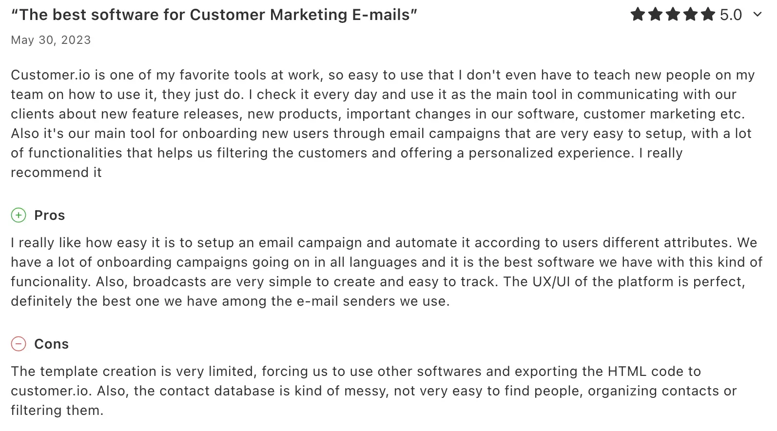 Customer.io can build super-targeted automations, but comes with limitations