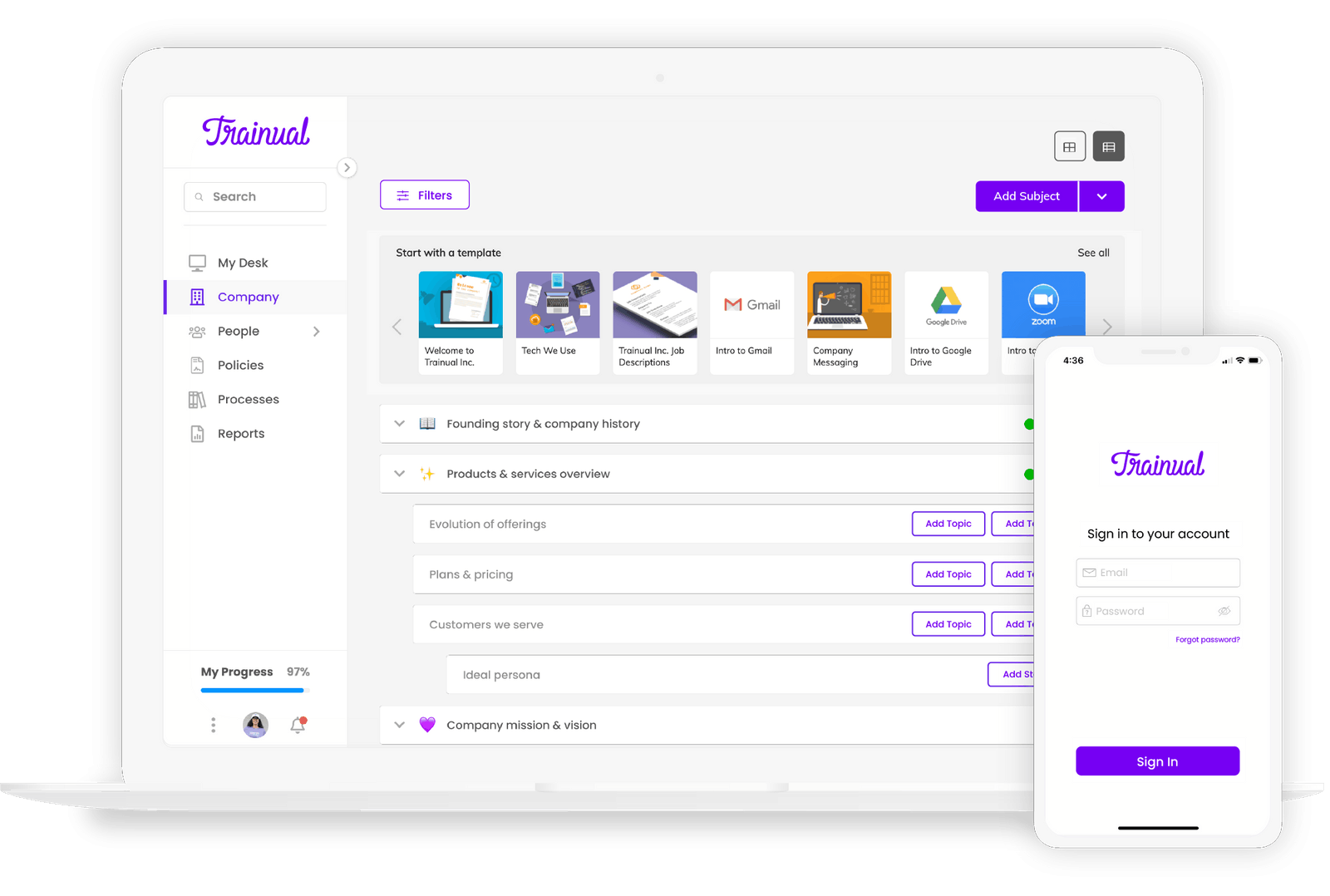 Trainual product screenshot