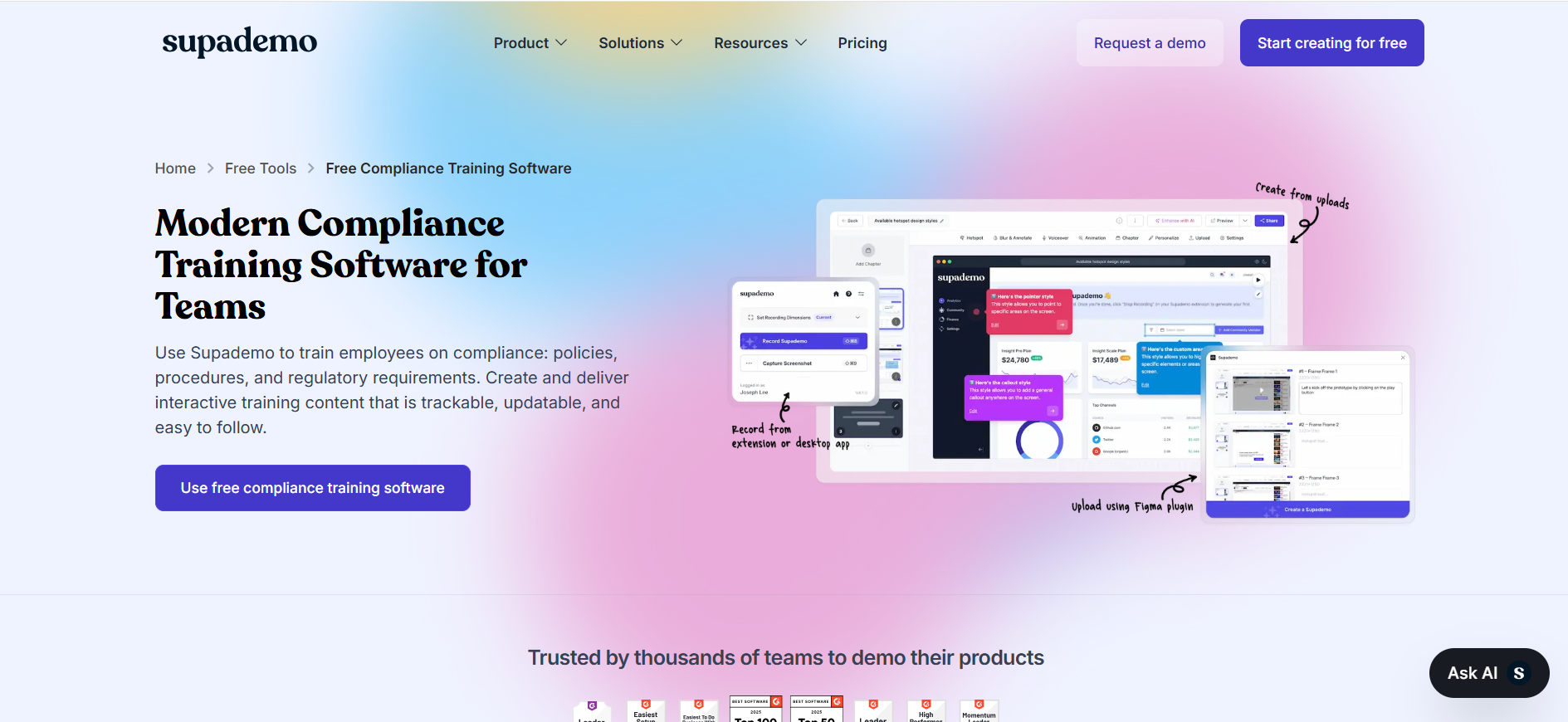 Supademo Compliance training software