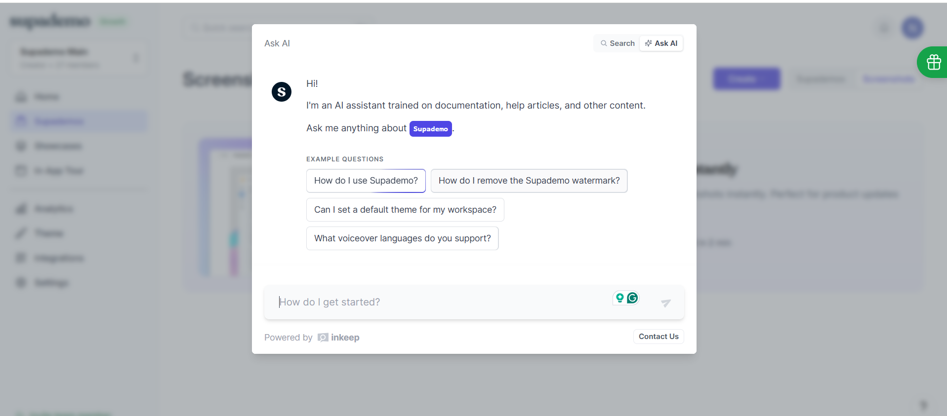 Supademo AI assistant