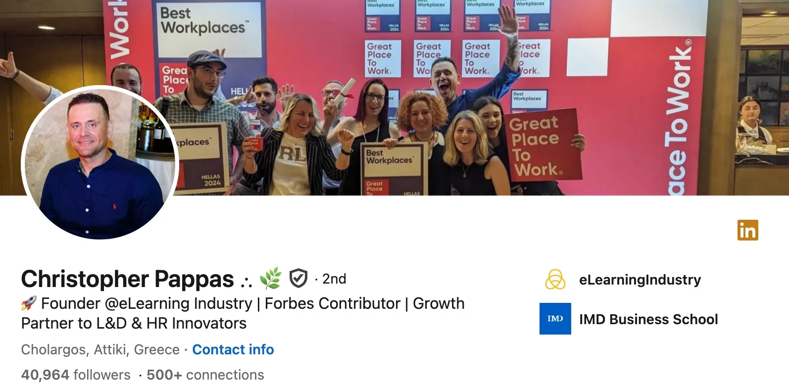 LinkedIn Profile of Christopher Pappas