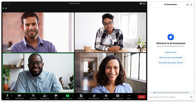 Zoom live video demo 